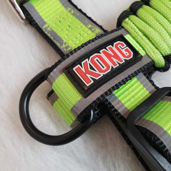 NEW! Medium KONG On the Go Green Black Adjustable Braided Reflective Dog Harness - Picture 5 of 12